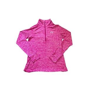 Under ARMOUR Women's UV Rally 1/4 Zip Long Sleeve Pullover Fuschia Medium